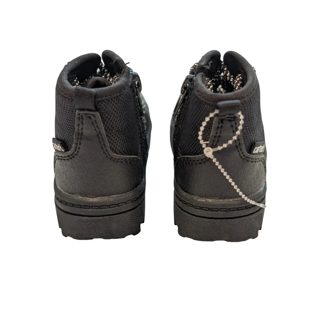 Carters Kids Toddler‎ Black High Top Boots Side Zip Lug Sole Shoes Size 5